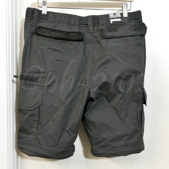 BC Clothing Men's Convertible Stretch Cargo Hiking Pants Shorts GRAY - Picture 6 of 7